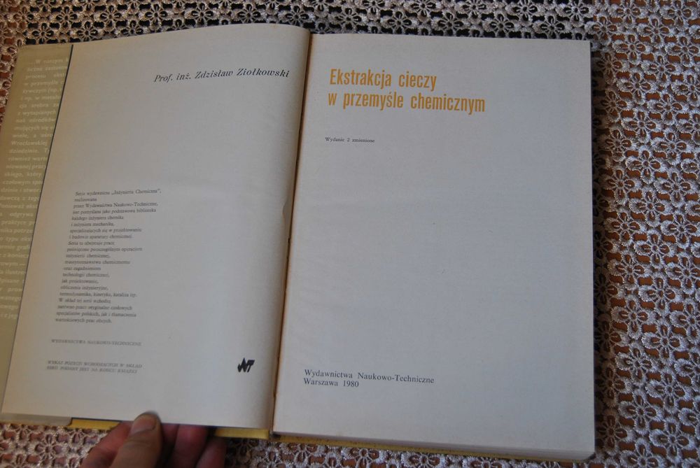 Z.Ziołkowski. Ekstrakcja cieczy w przemyśle chemicznym.