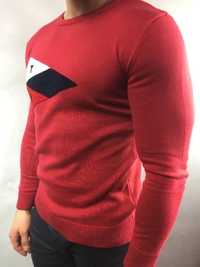 Tommy Hilfiger Sweter męski M/L/XL Czerwony Prezent dla niego 100%