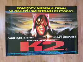 Plakaty filmowe K2 Oryginalny plakat kinowy z 1992 roku.