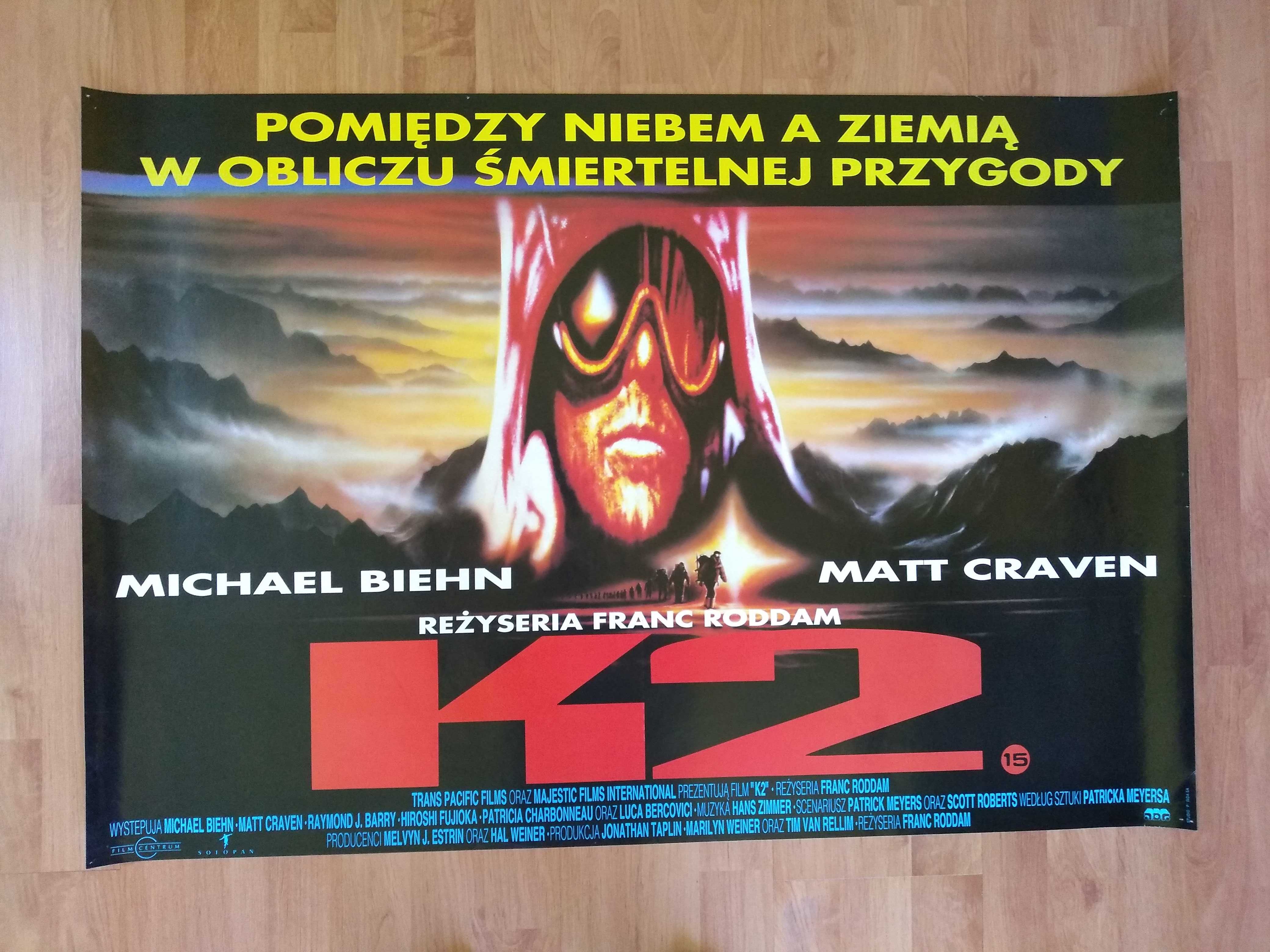 Plakaty filmowe K2 Oryginalny plakat kinowy z 1992 roku.