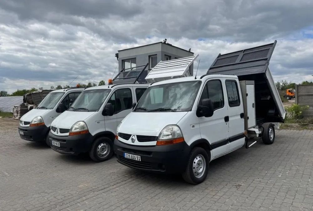 Renault Master 2009 r. kraty wywóz liści Wywrotka Kiper Brygadówka 7 Osobowy Dubelkabina Dobelkabina Wywrot Doka  Sprinter LT Movano Transit Daily Crafter Ducato Jumper Boxer