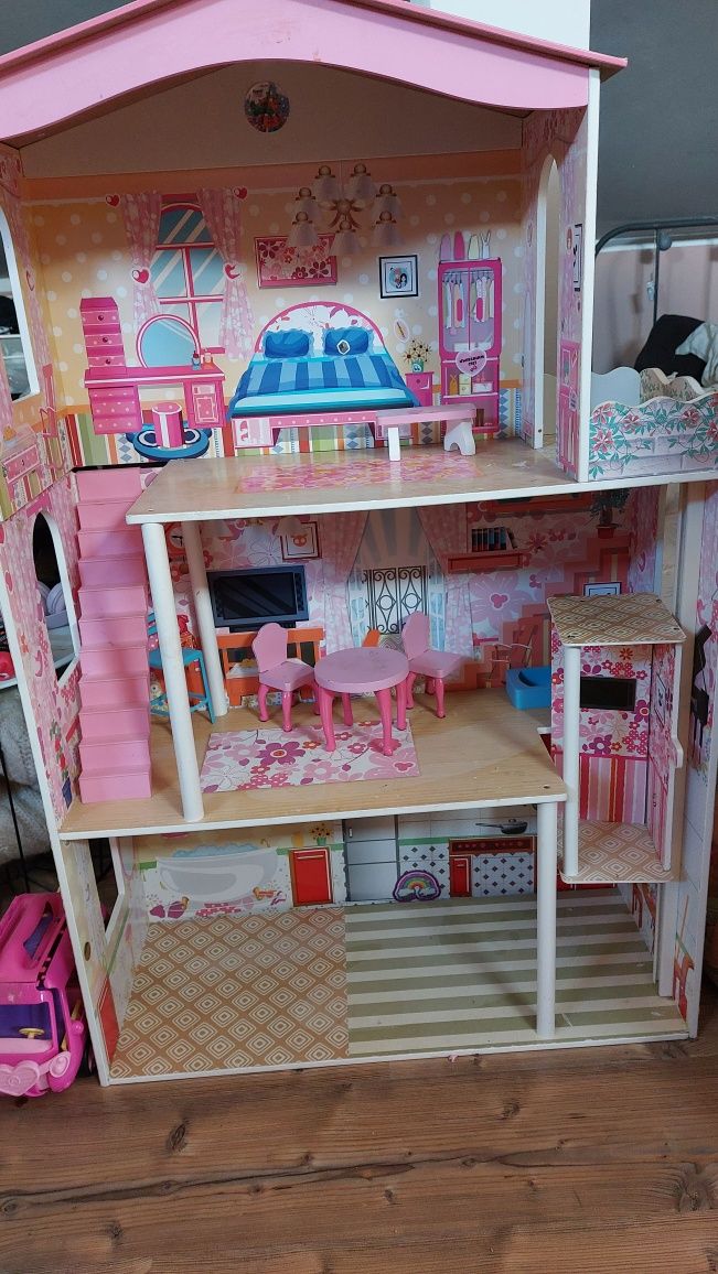Domek dla lalek barbie + gratisy mdf plyta winda