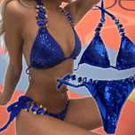 Damski Kostium Bikini Cekiny Kryształy Kobiecy Strój Kąpielowy XL