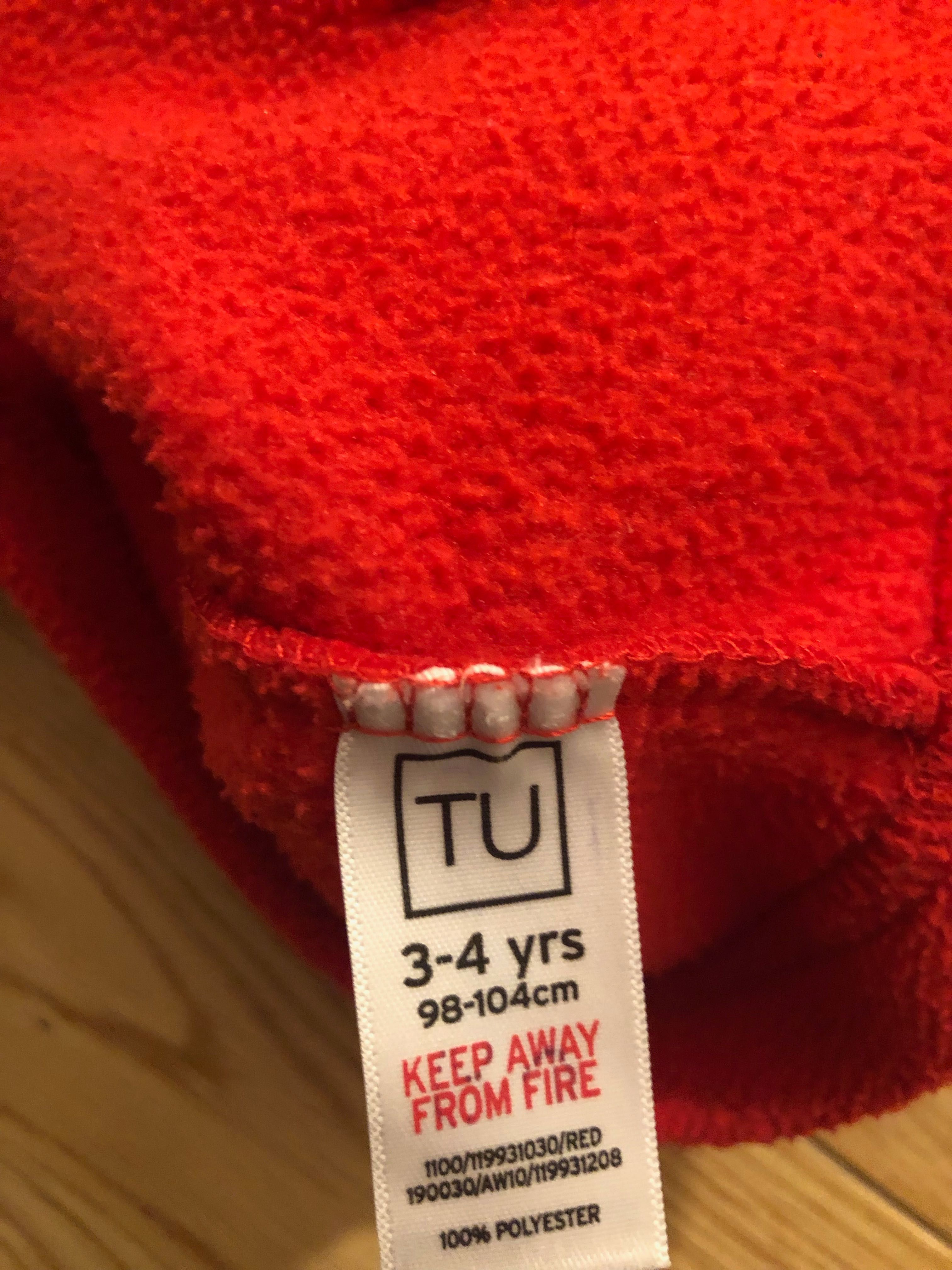 Bluza, ciepła, z kapturem, kangurka, czerwona, Charlie i Lola, 98-104