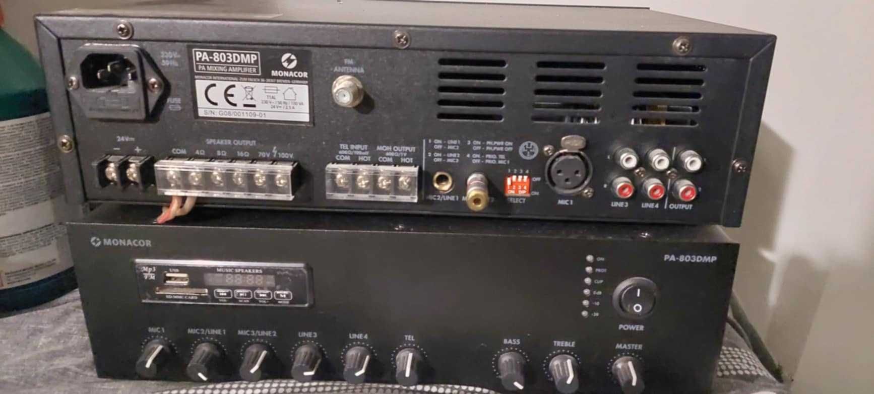 Tanio!  MONACOR PA-803DMP – Cyfrowy wzmacniacz miksujący 30W