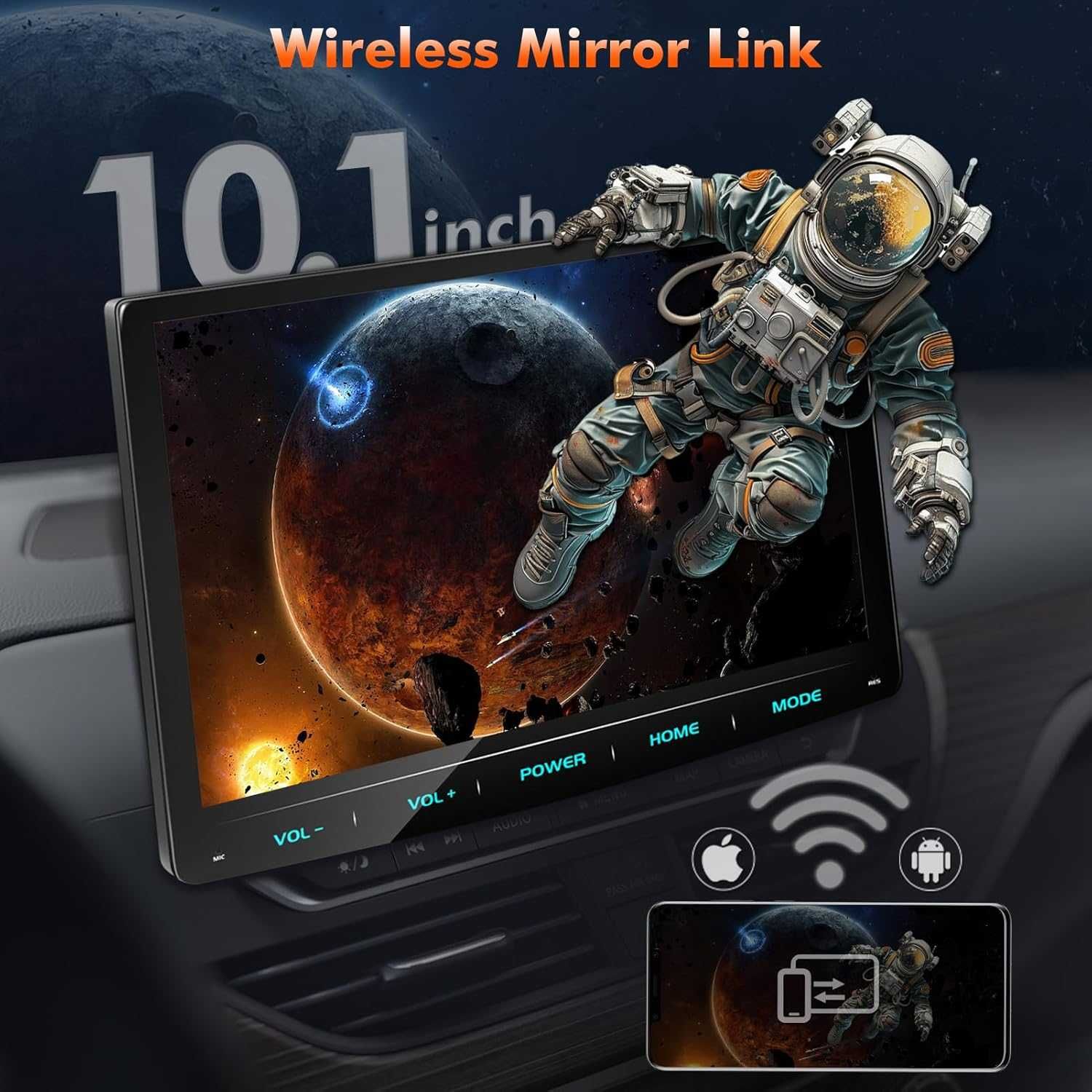 URVOLAX Radio samochodowe 1 DIN Apple CarPlay Android DAB+