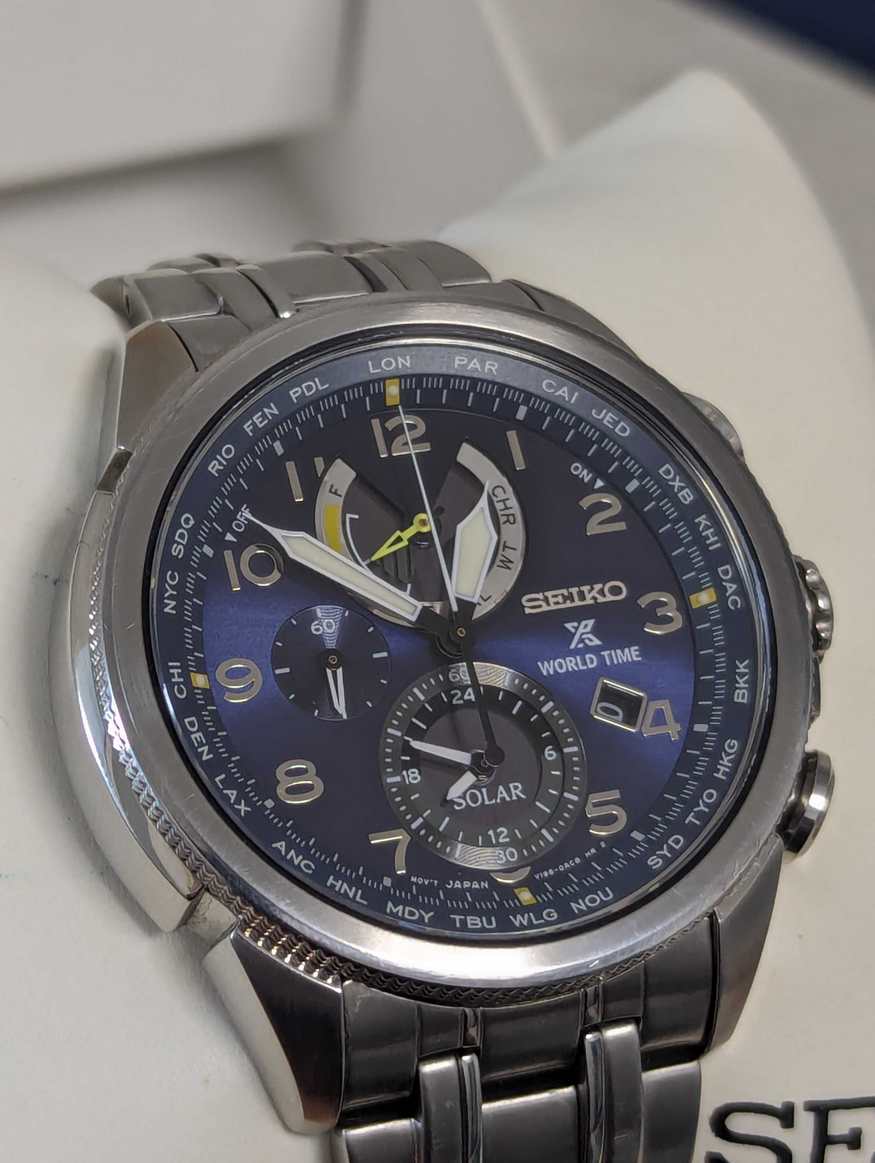 Наручний годинник SEIKO PROSPEX SOLAR SSC507 з синім циферблатом