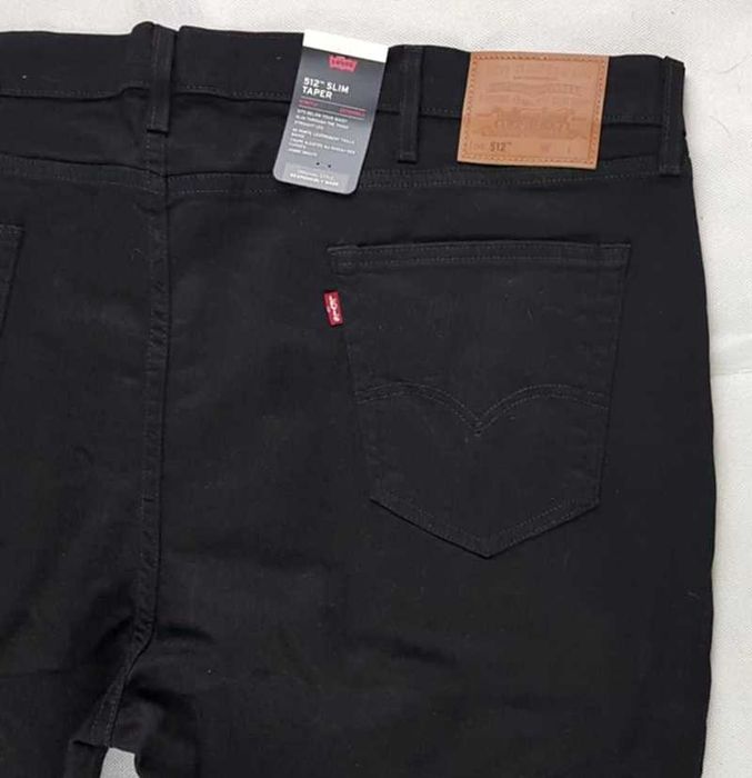 Męskie jeansy Levi's 512 - Big&Tall czarne nowe oryg. Levisy - W50/L34