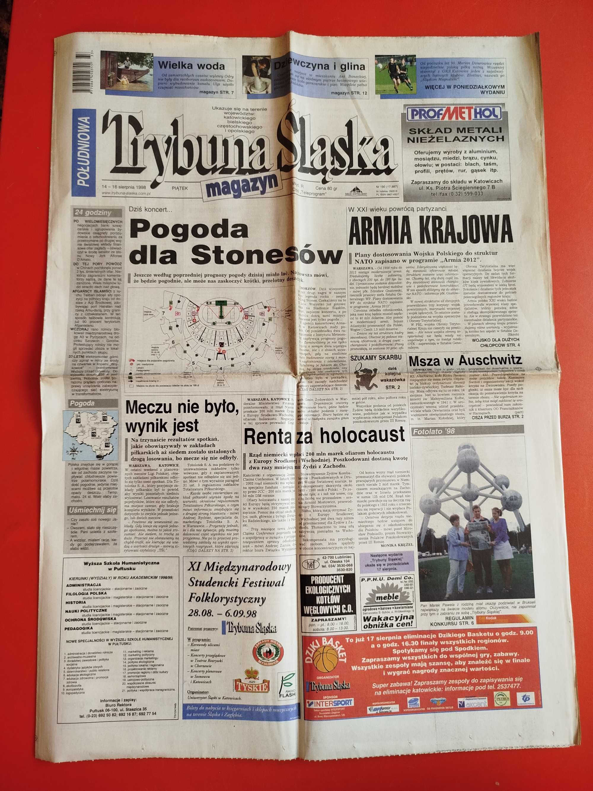 Trybuna Śląska nr 190, 14-16 sierpnia 1998, Mel Gibson
