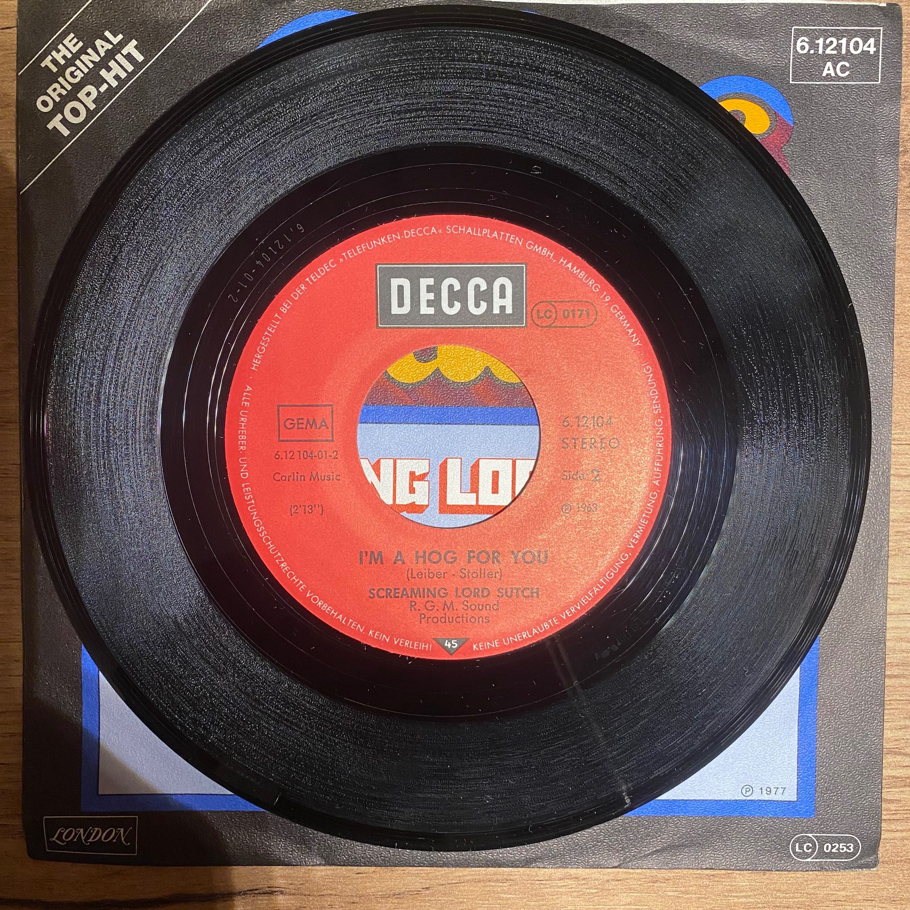 Screaming Lord Sutch - Płyta winylowa 7" - 1970
