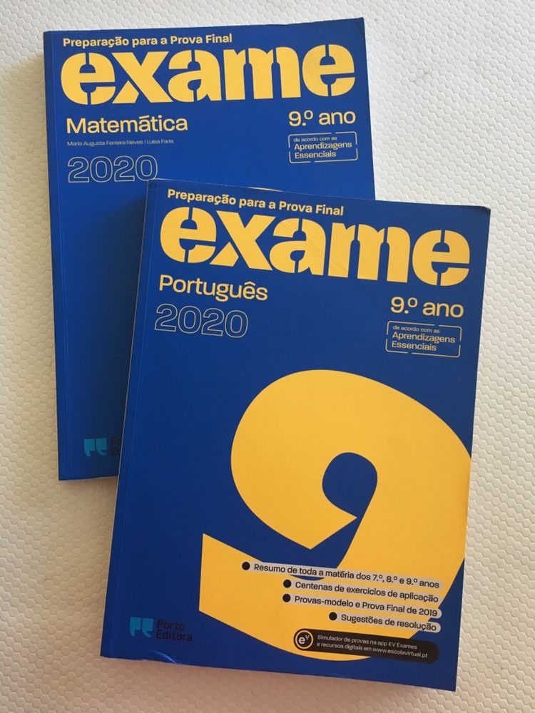 Livros de apoio 9 ano (matemática e português)