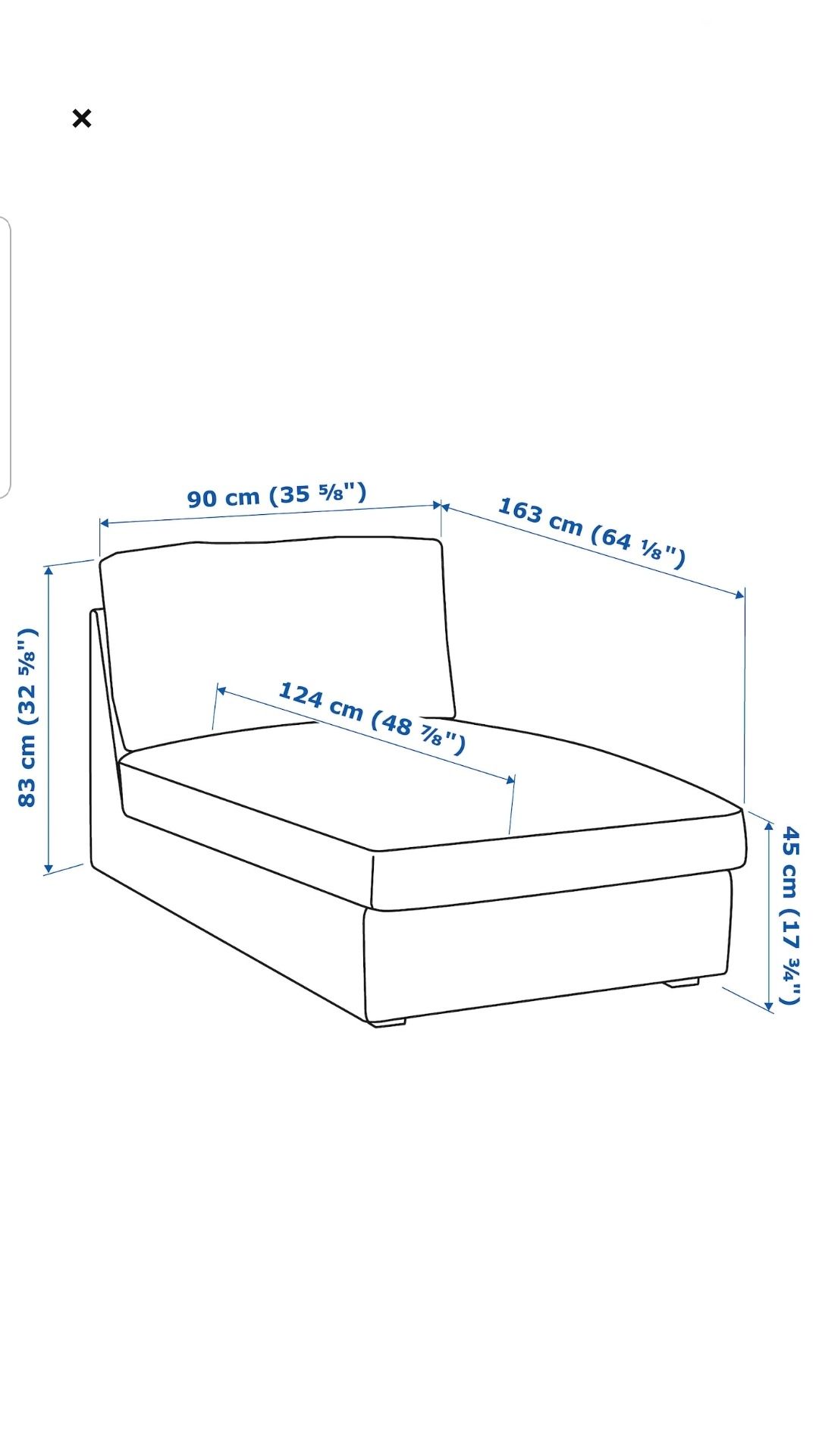 Szezlong ikea kivik szaro beżowy jak nowy