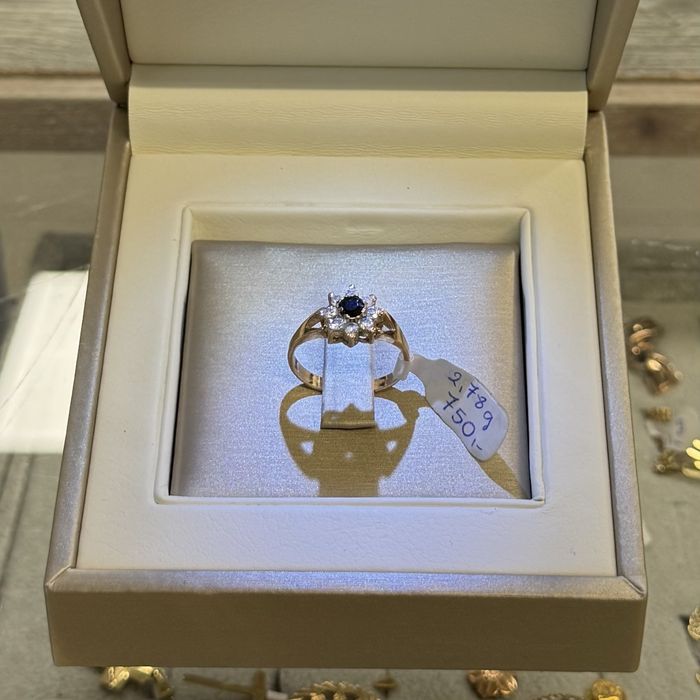 Piękny złoty damski pierścionek "kwiatek" • pr.585 • roz.14 • Halogsm