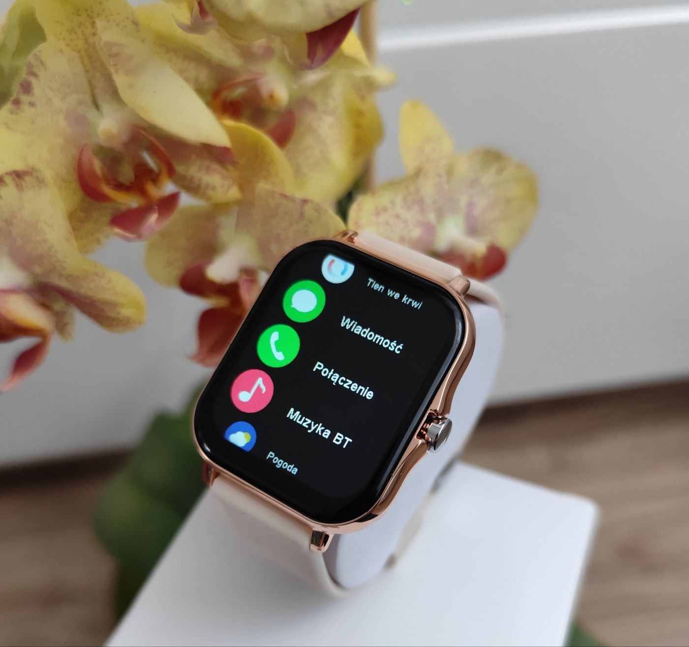 Śliczny,Złoty,Damski Zegarek, Smartwatch Nowy Pomiar Cukru