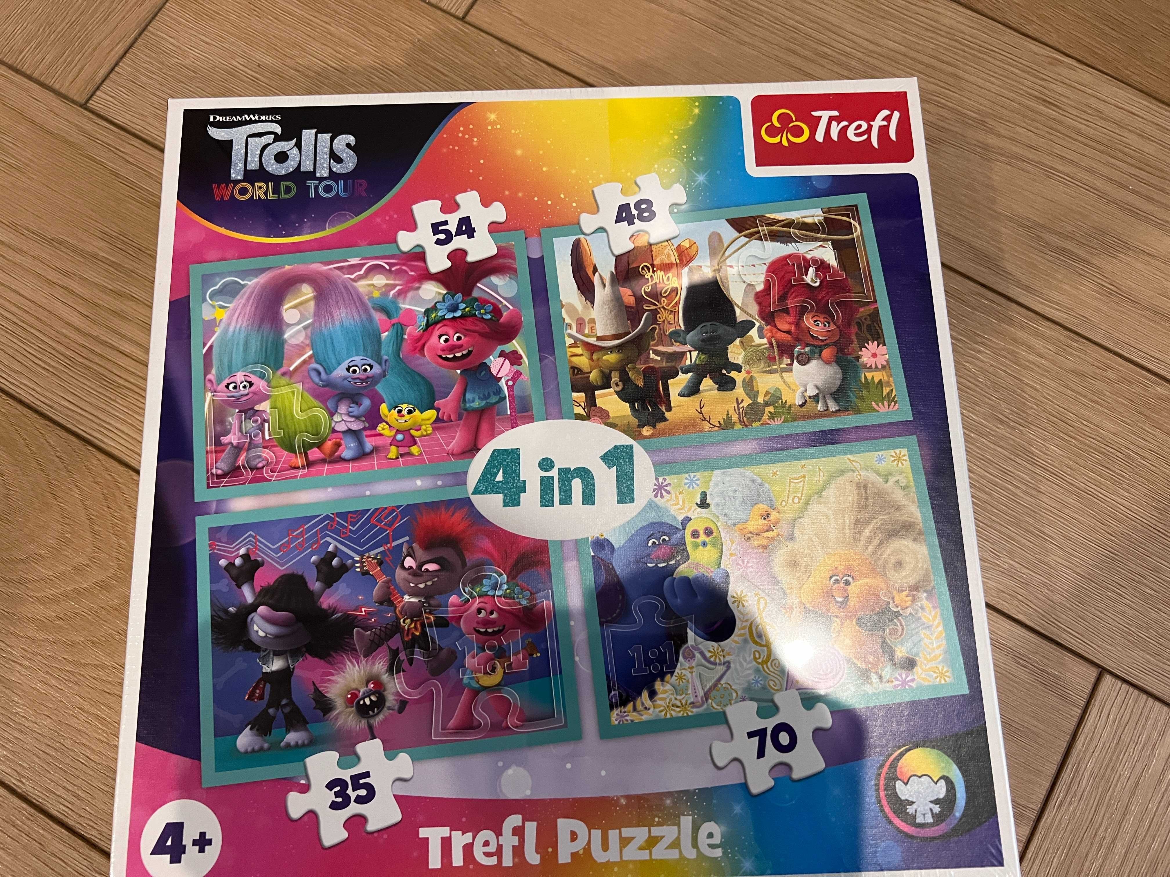 Nowe Puzzle Trolls 4w1 4+ trefl