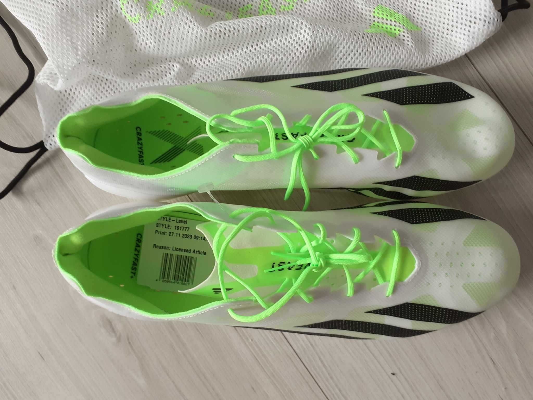 Profesjonalne   buty piłkarskie korki Adidas X Crazyfast+ FG, r. 46