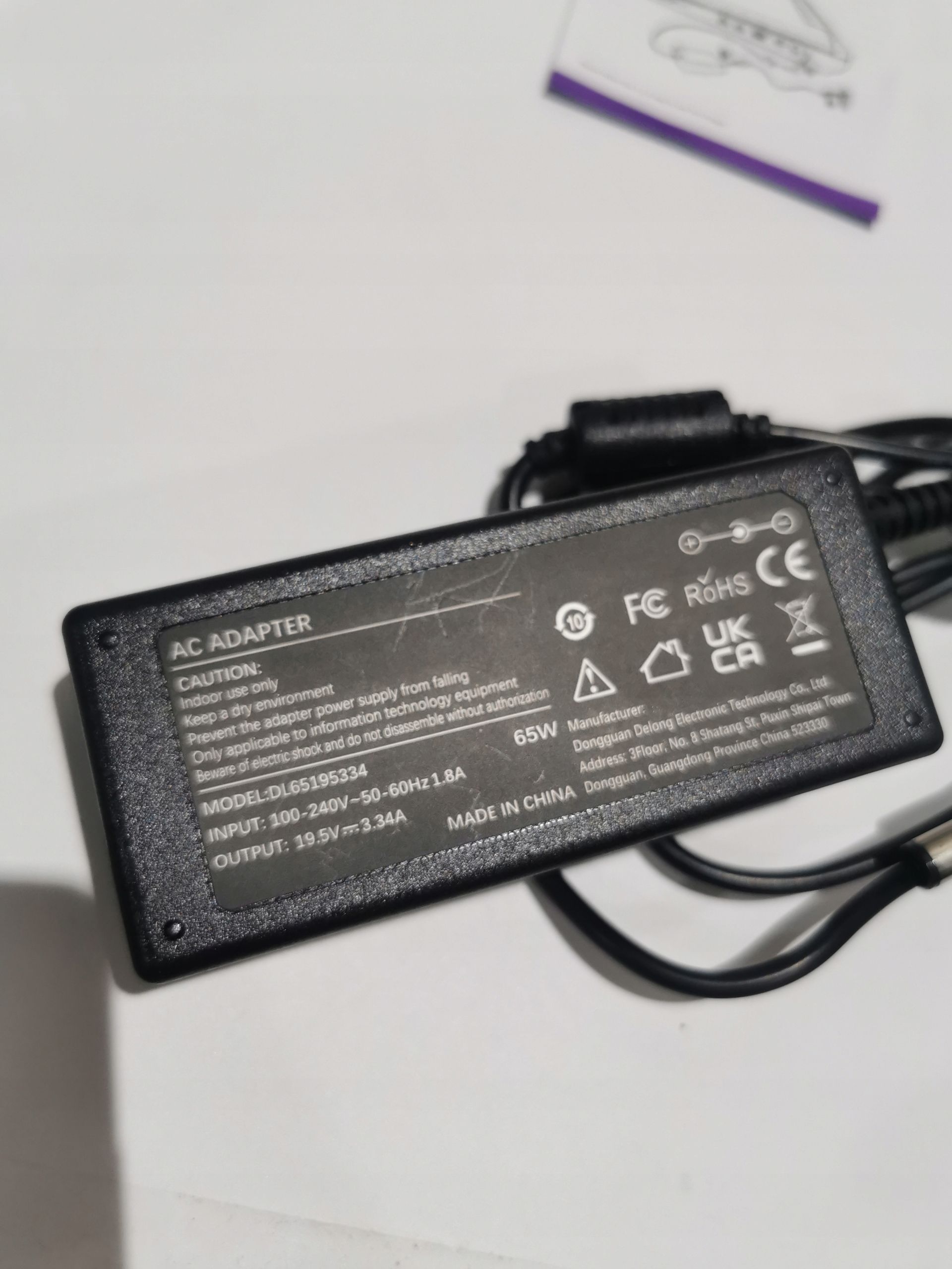 65W 19.5V 3.34A Ac Adapter Laptop Laptop Ładowarka Dell