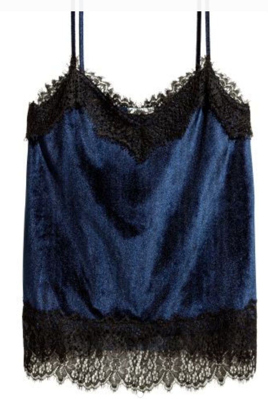 Wyprzedaż Aksamitny top na ramiączkach H&M r M