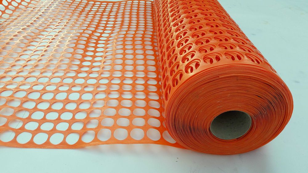 Siatka drogowa przeciwśniegowa PCV ostrzegawcza 1,2x25mb.Pomarańczowa.