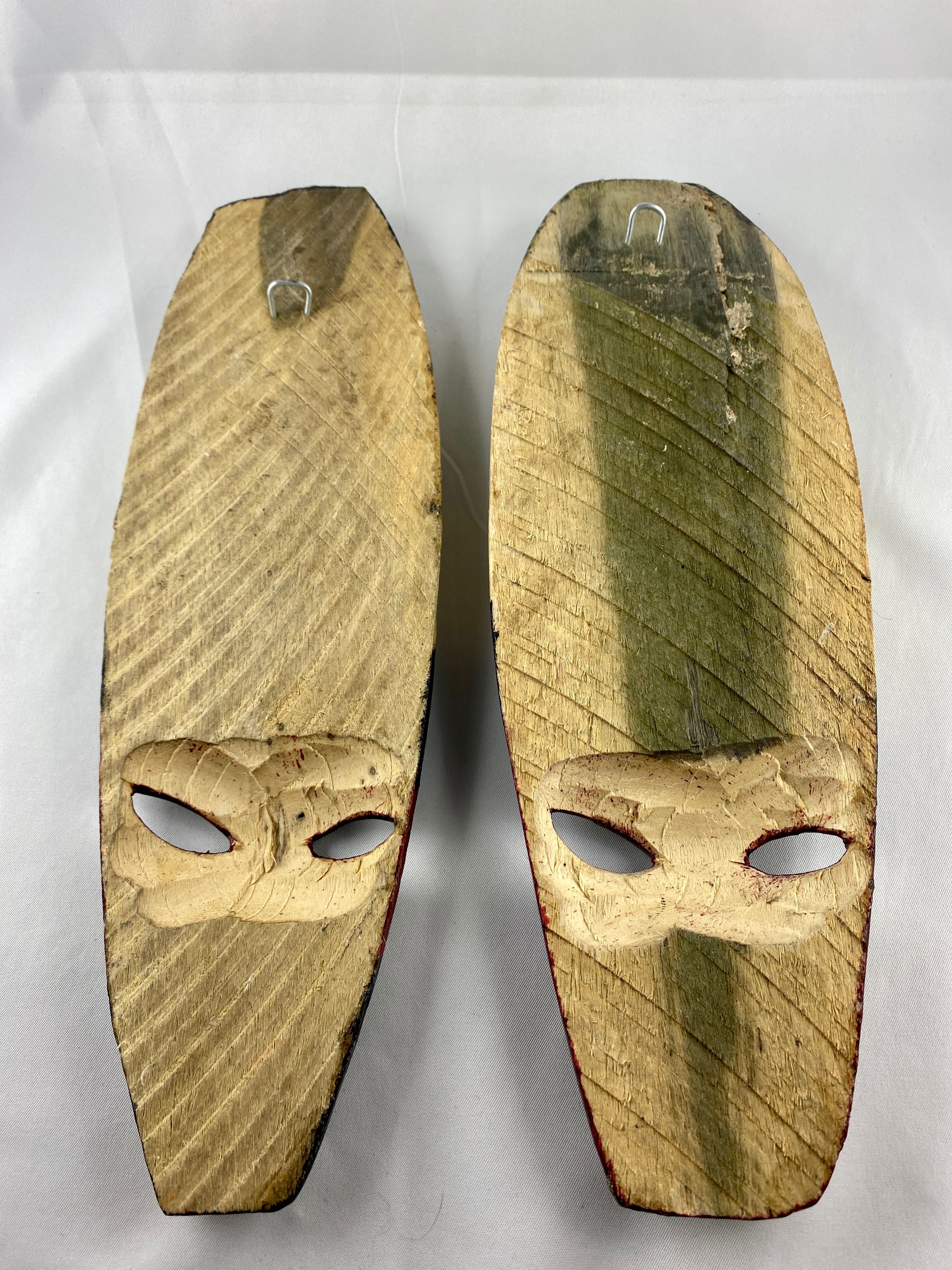 Пара настенных масок из дерева Jamaica ручной работы