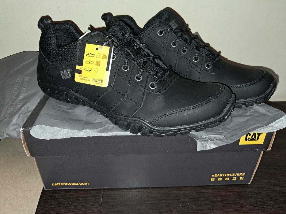 Buty męskie Caterpillar Instruct  Sportowe Skórzane P722309 Czarne