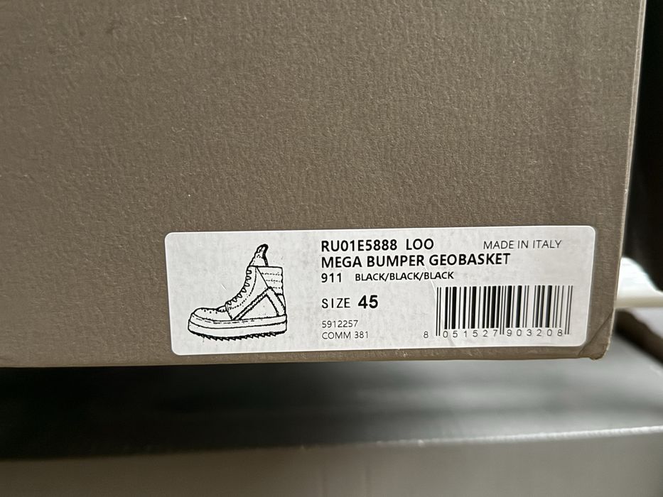 Rick Owens Double Bumper Geobasket in Black