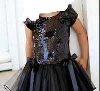 Платье с пайетками чёрное