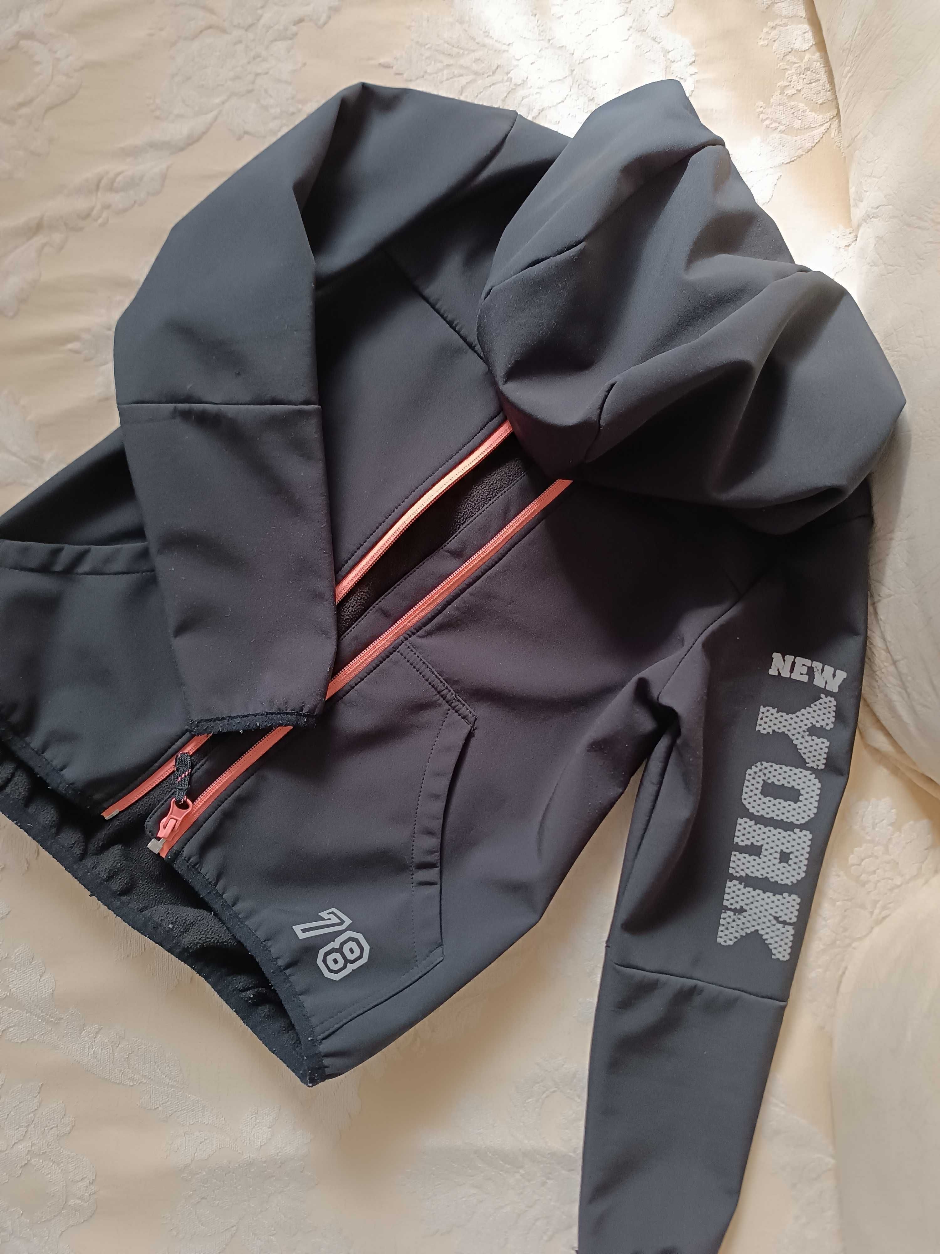 Soft shell H&M kurtka czarna dla dziewczynki