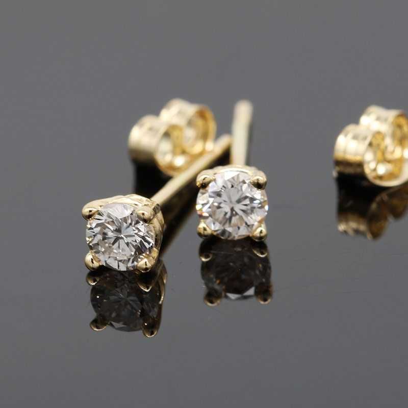 Złote kolczyki z brylantami 0.20ct PONADCZASOWE 18K