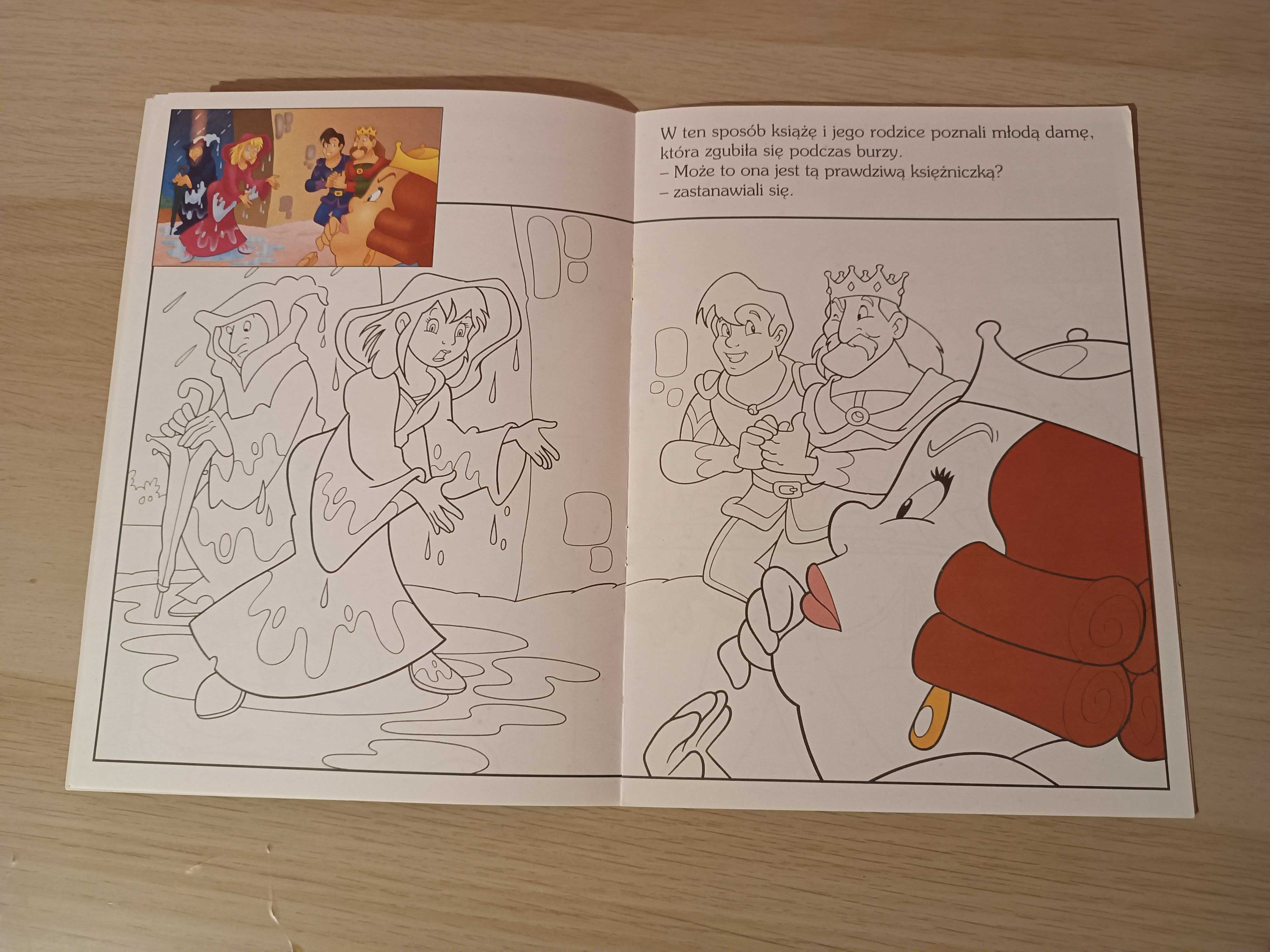 księżniczka na ziarnku grochu - kolorowanka z bajką