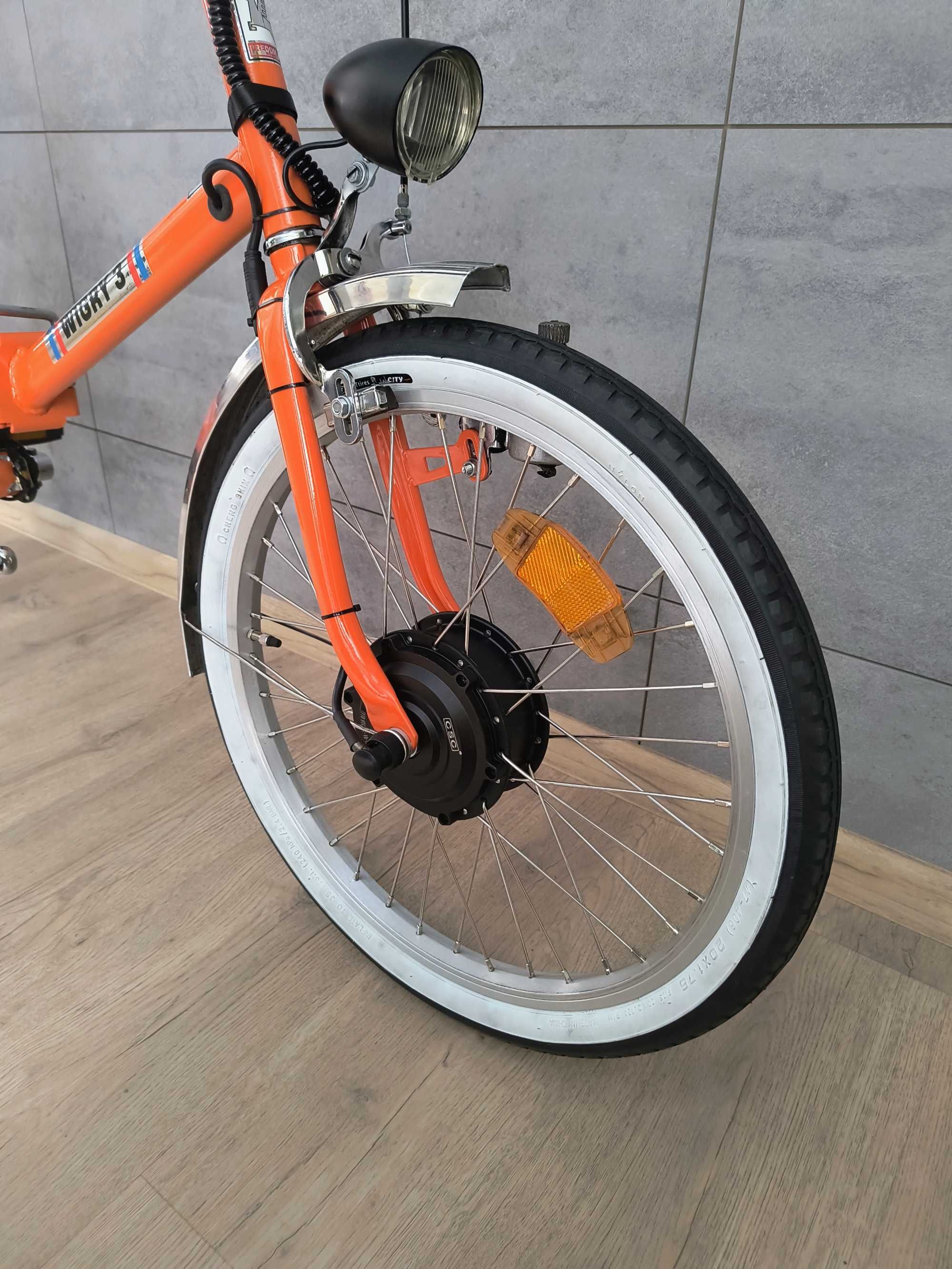 Wigry 3, e-wigry, rower elektryczny, klasyk PRL - pomarańczowy