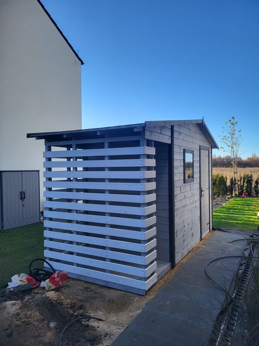 PROMOCJA Domek ogrodowy narzędziowy z drewutnią