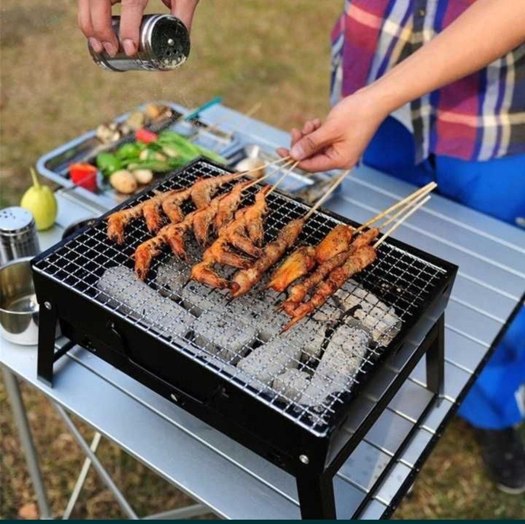 GRILL TURYSTYCZNY PRZENOŚNY Składany Węglowy BBQ Ogrodowy Walizka