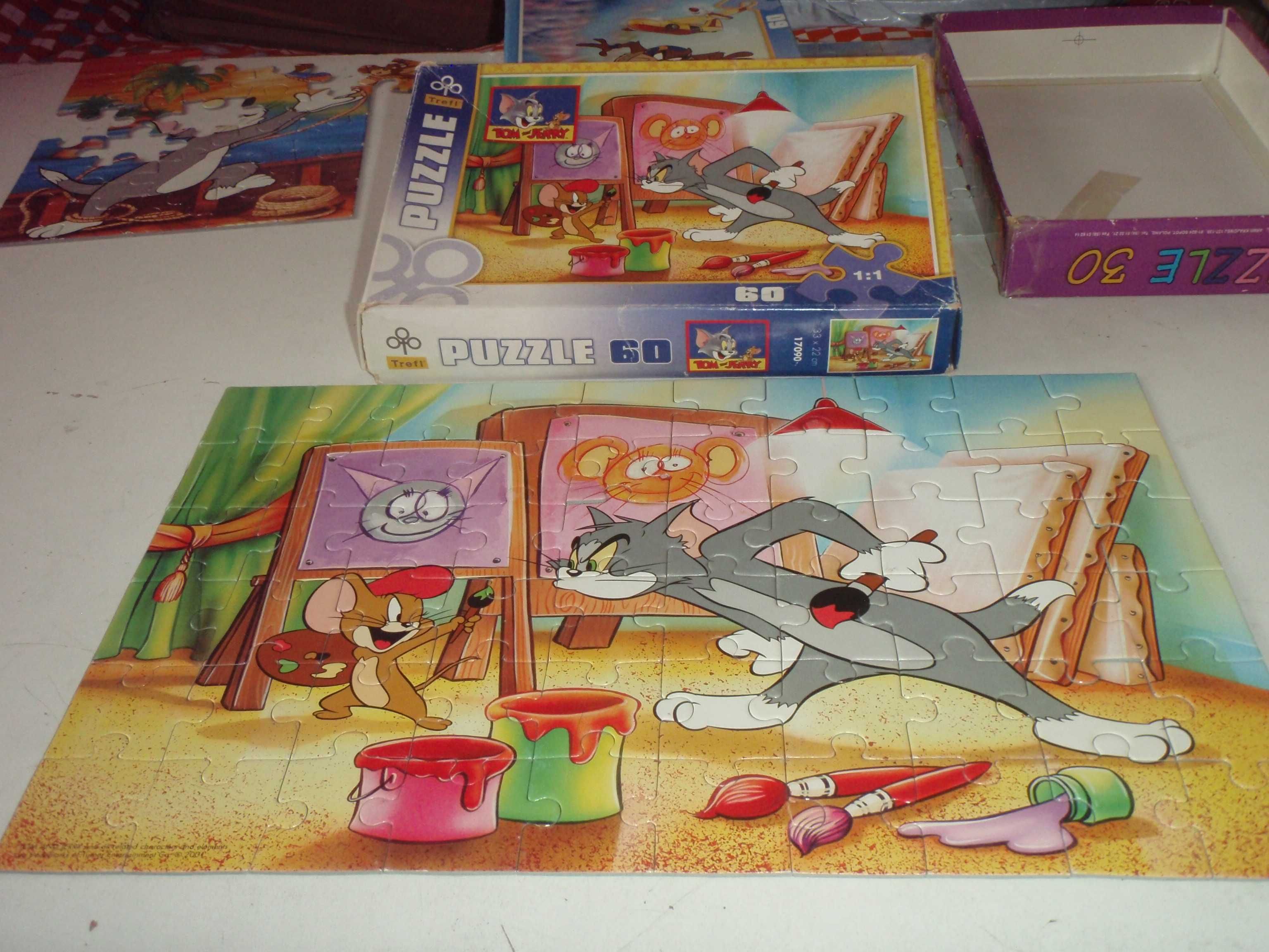 Puzzle 3 x 60 elem: Myszka Miki, Tom i Jerry , Zwierzak