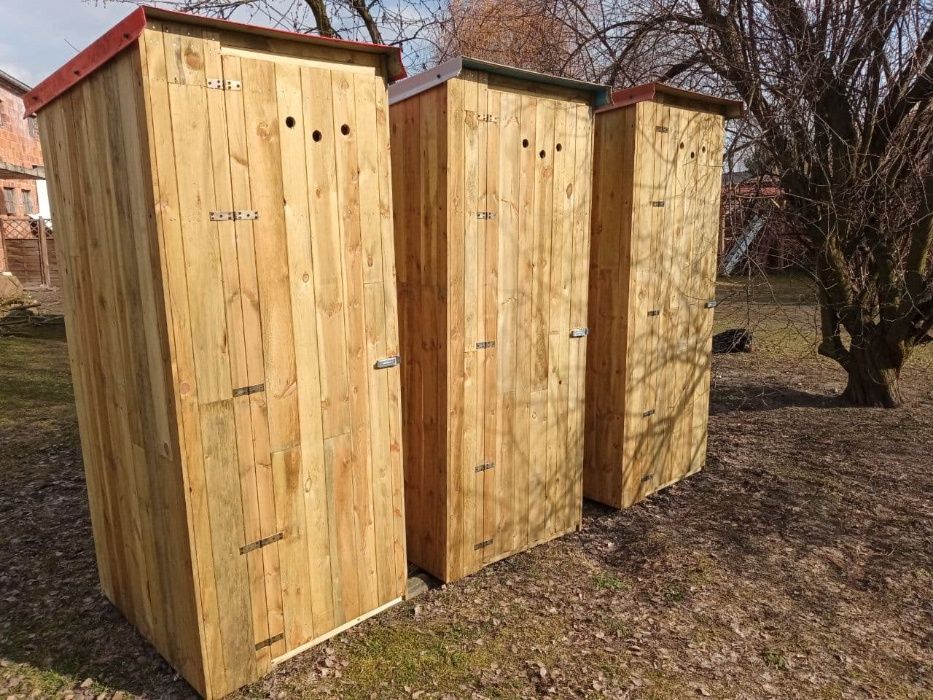Wychodek toaleta drewniana ubikacja wc kibelek na budowę lub działkę