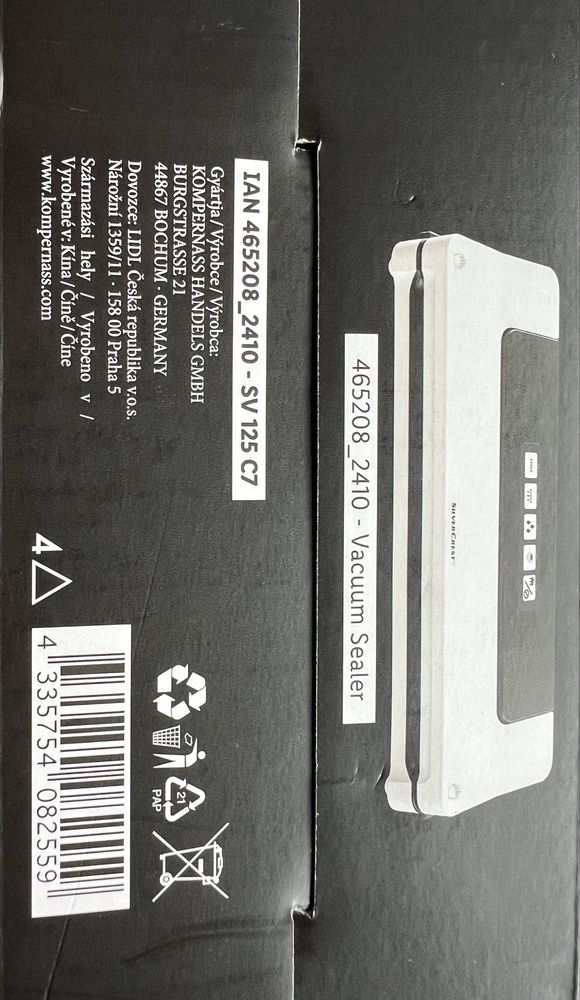 Вакууматор,вакуумний пакувальник Silver Crest SV125 C3 C5 C6 C7