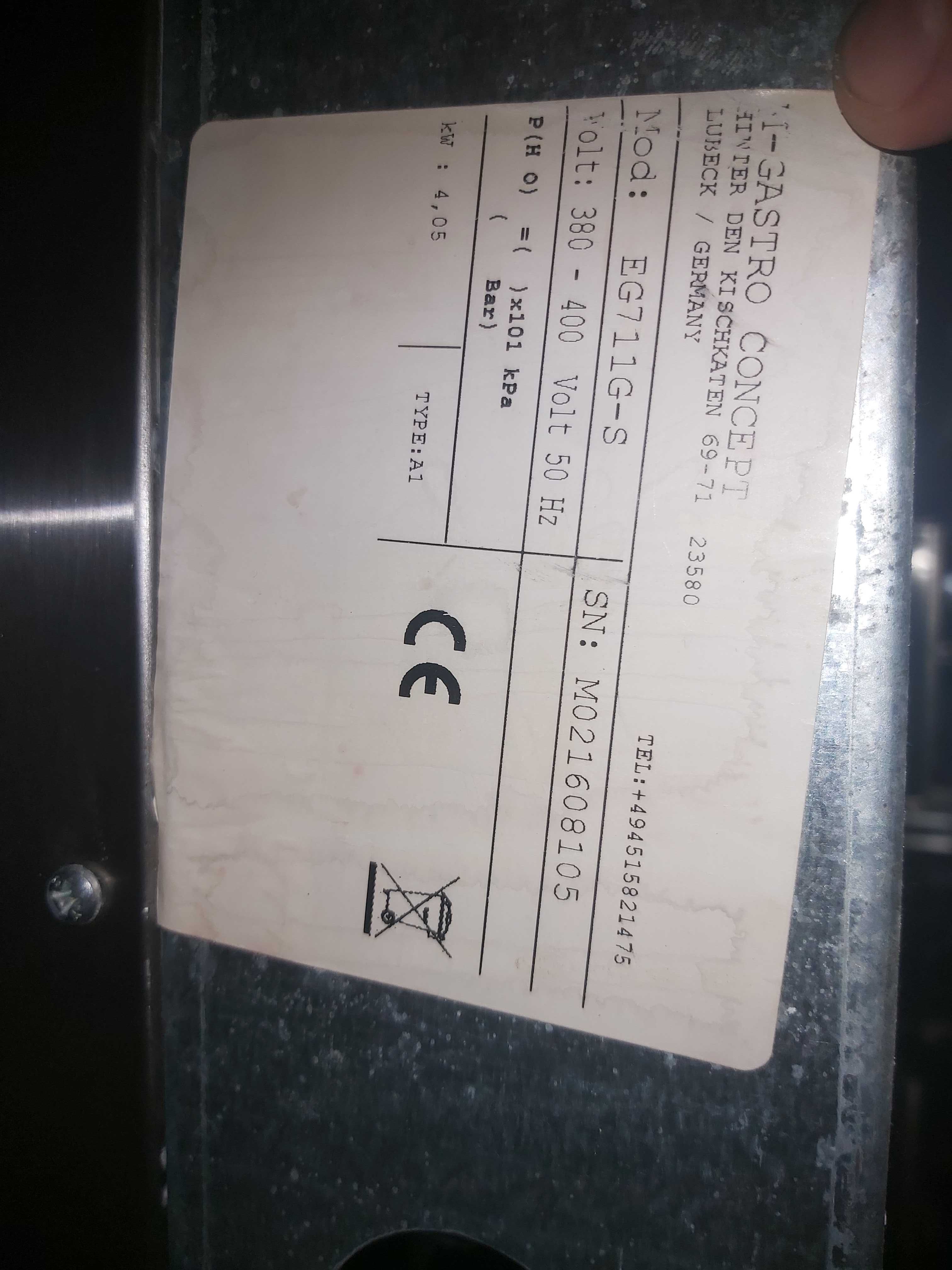 Grill elektryczny 4,05 kw, 380-400volt
