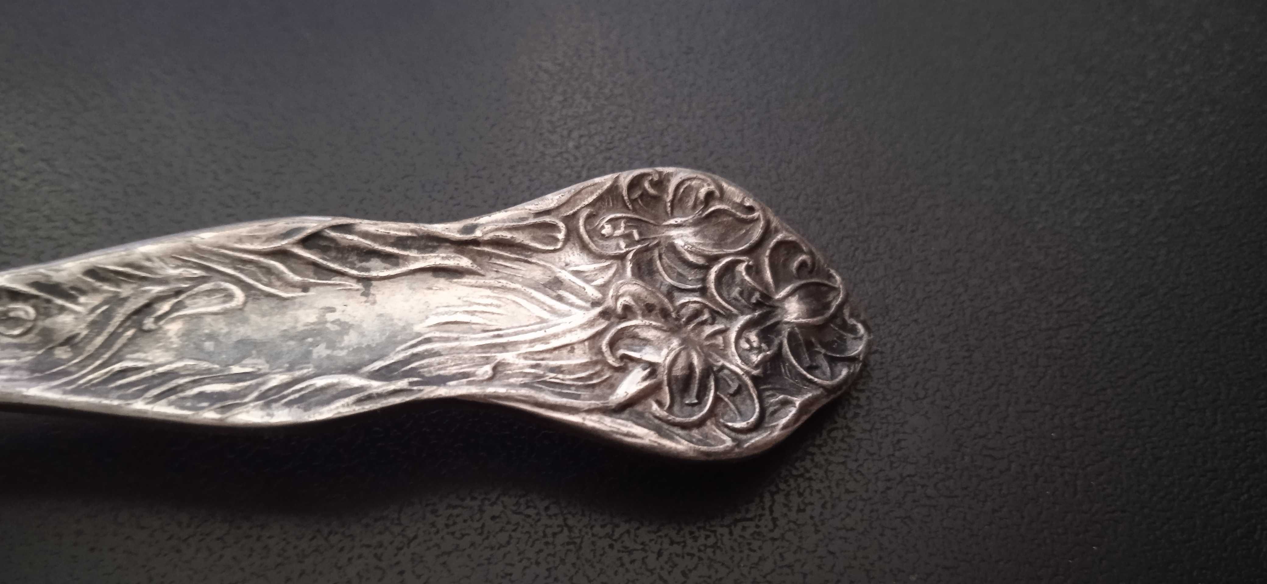 Ложечка серебрение, лилии 1909 by Stratford Silver Co