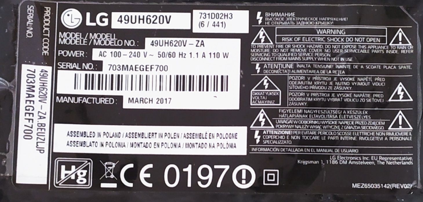 Mainboard LG EAX.6694.35.04 (1.0)
