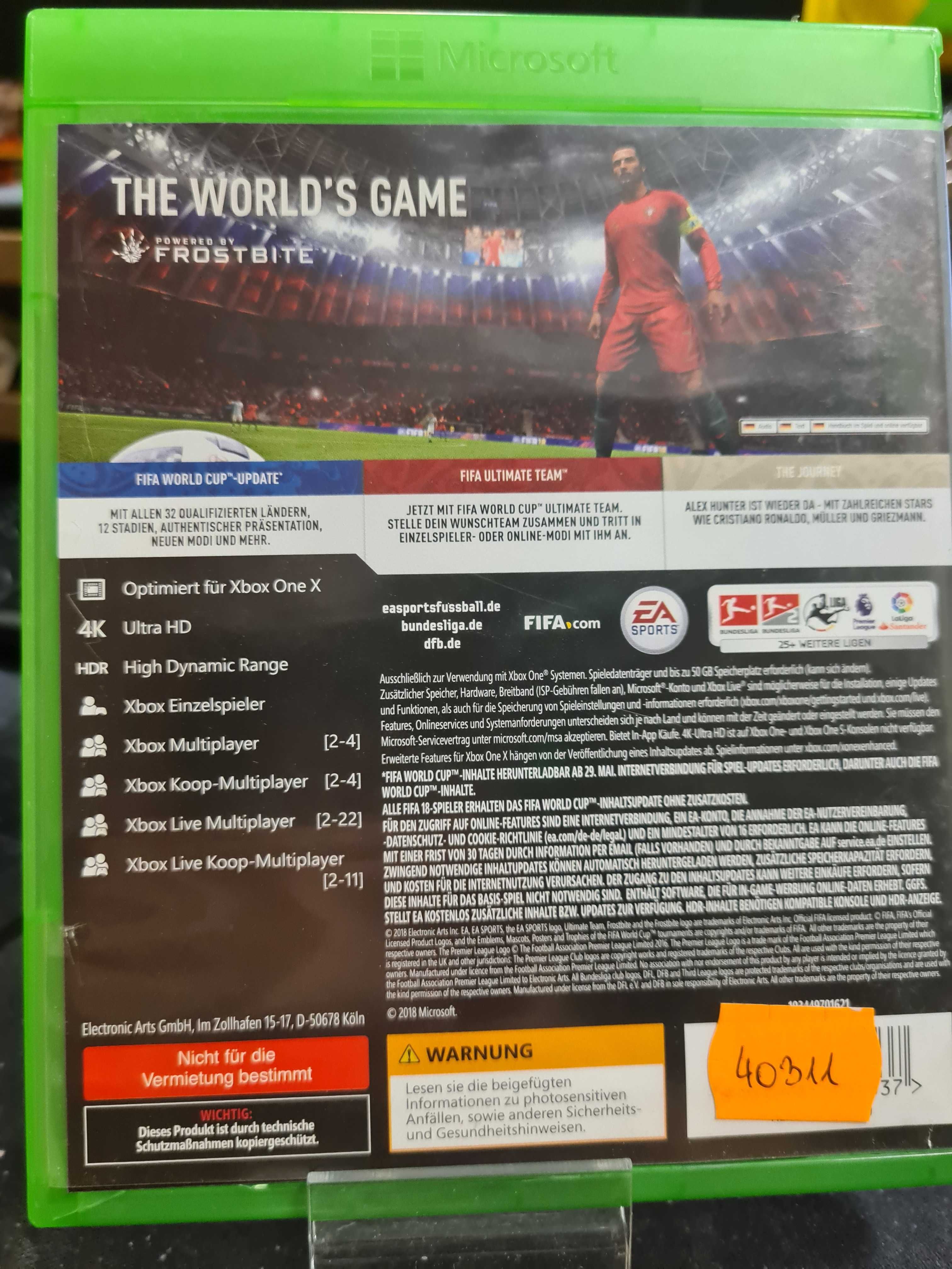 FIFA 18 XBOX ONE, Sklep Wysyłka Wymiana