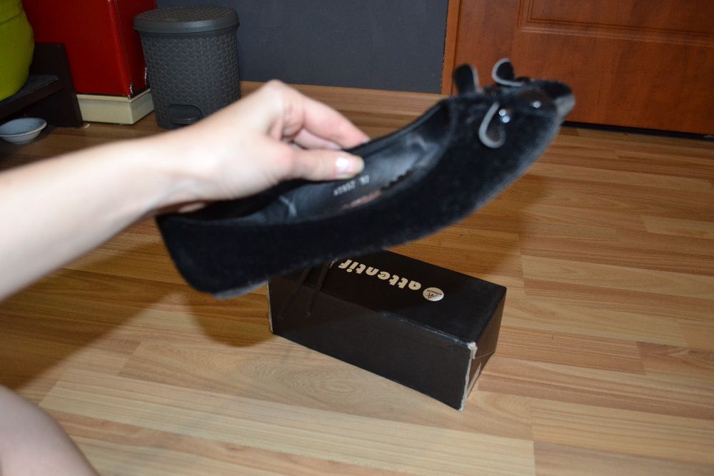 Buty baleriny myszy myszki kotki 37 4 czarne plusz