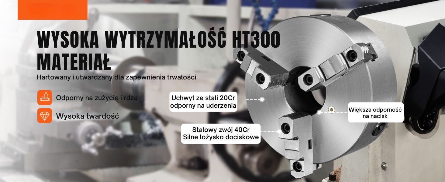 UCHWYT TOKARSKI 3 Szczękowy 200 mm Stal Hartowana Samocentrowanie