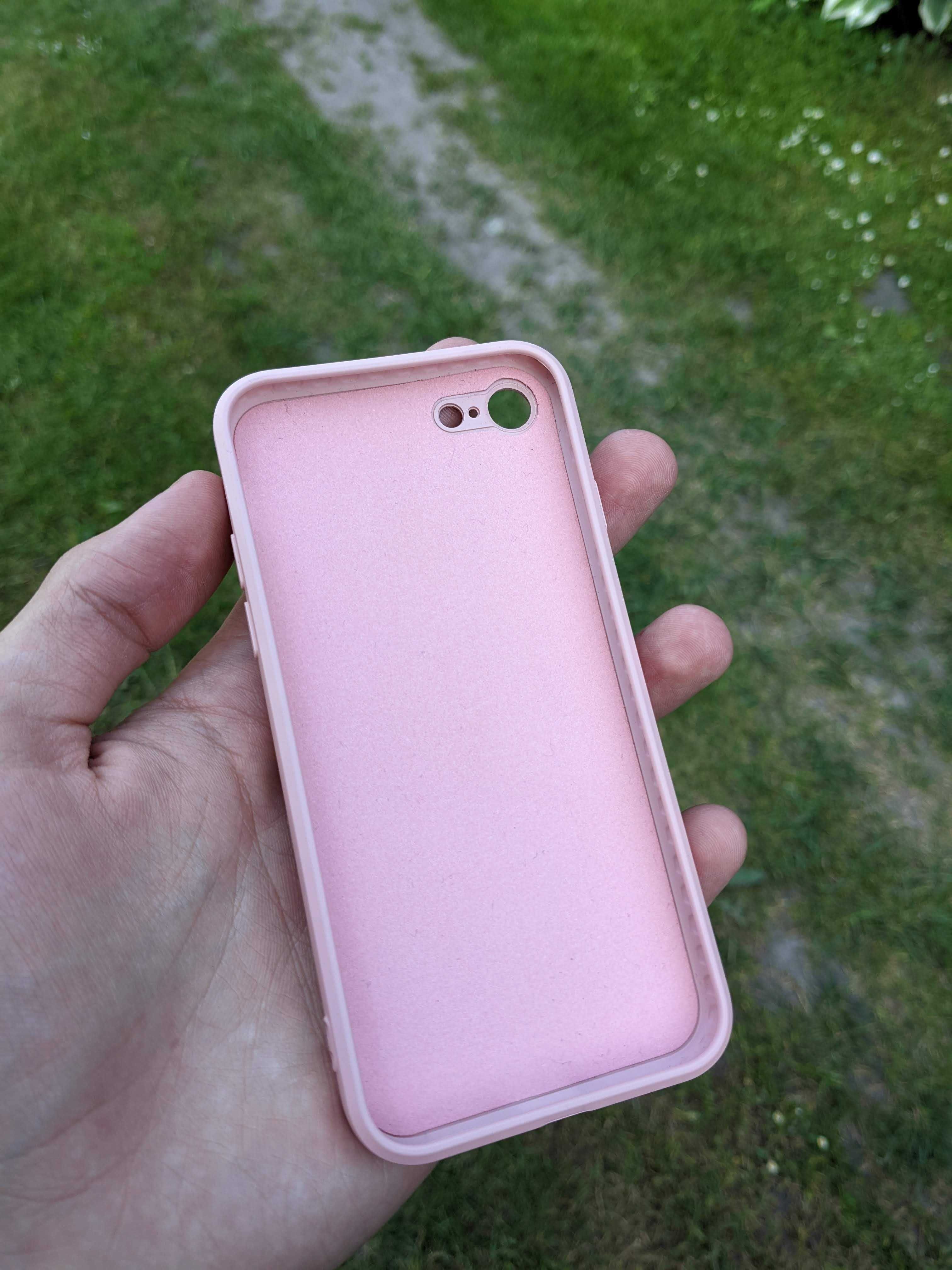 Чохол рожевий з мікрофіброю для Iphone 7, 8, SE 2020