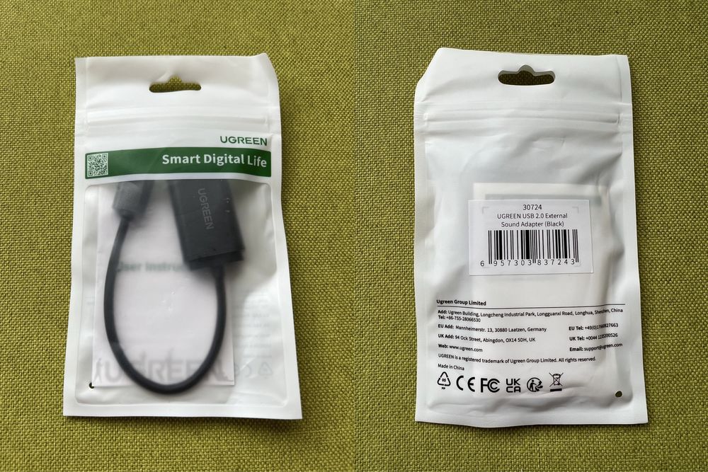 Звукова карта Ugreen USB 2.0 зовнішня (30724)