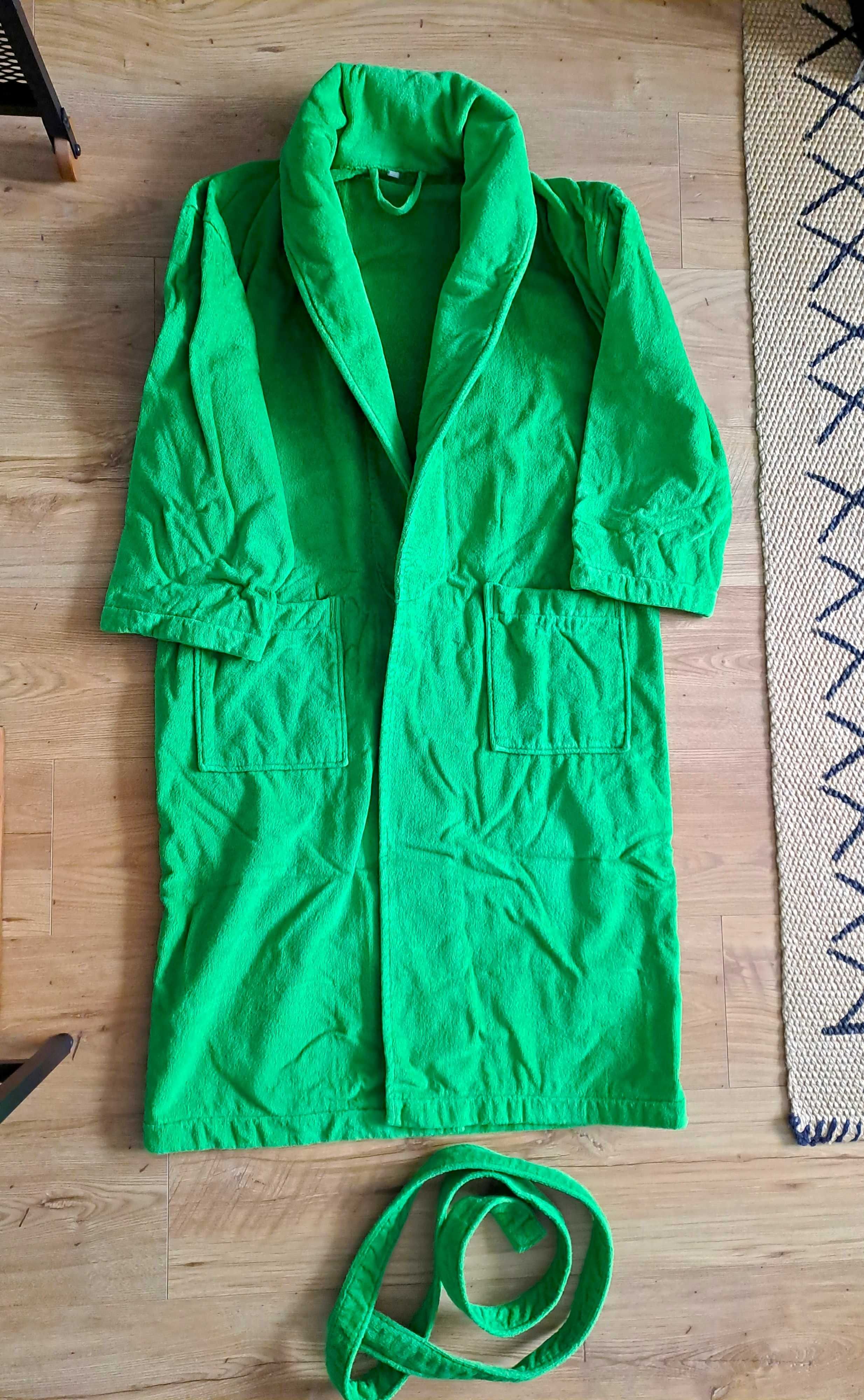 Gruby szlafrok frotte Ikea S / M, soczysto zielony