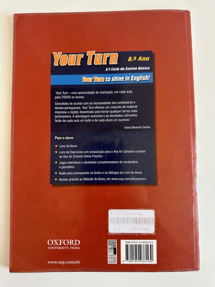 Manual de Inglês 8 ano “ Yout turn” com Caderno de Atividades