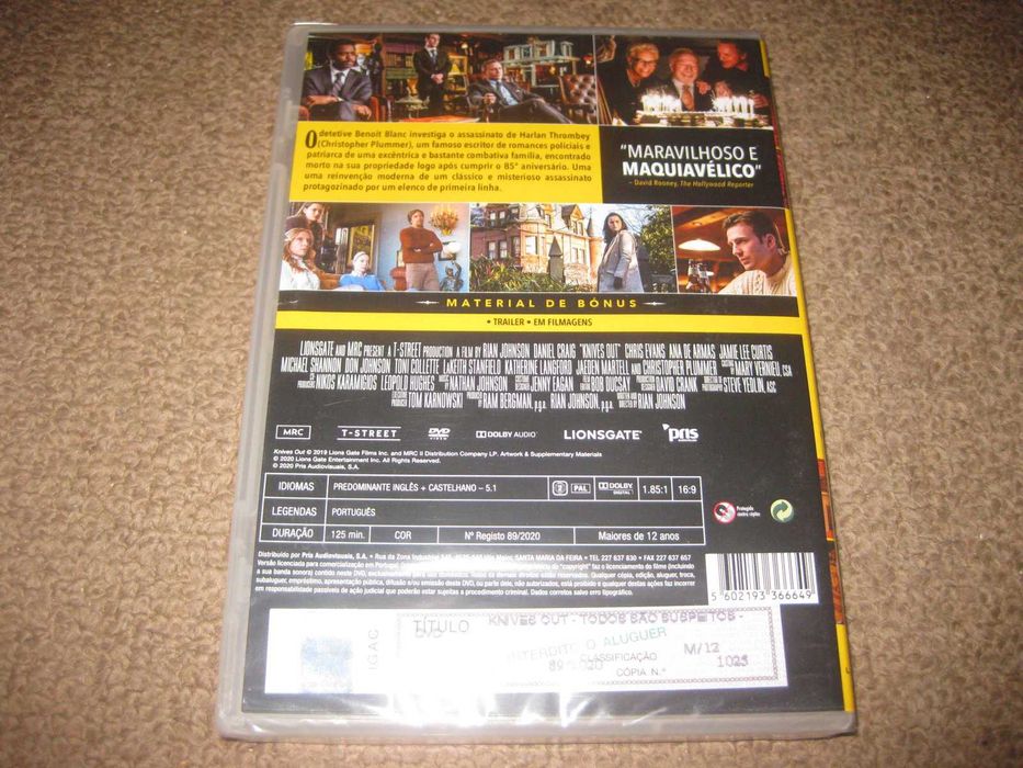 DVD "Knives Out- Todos São Suspeitos" com Chris Evans/Selado!