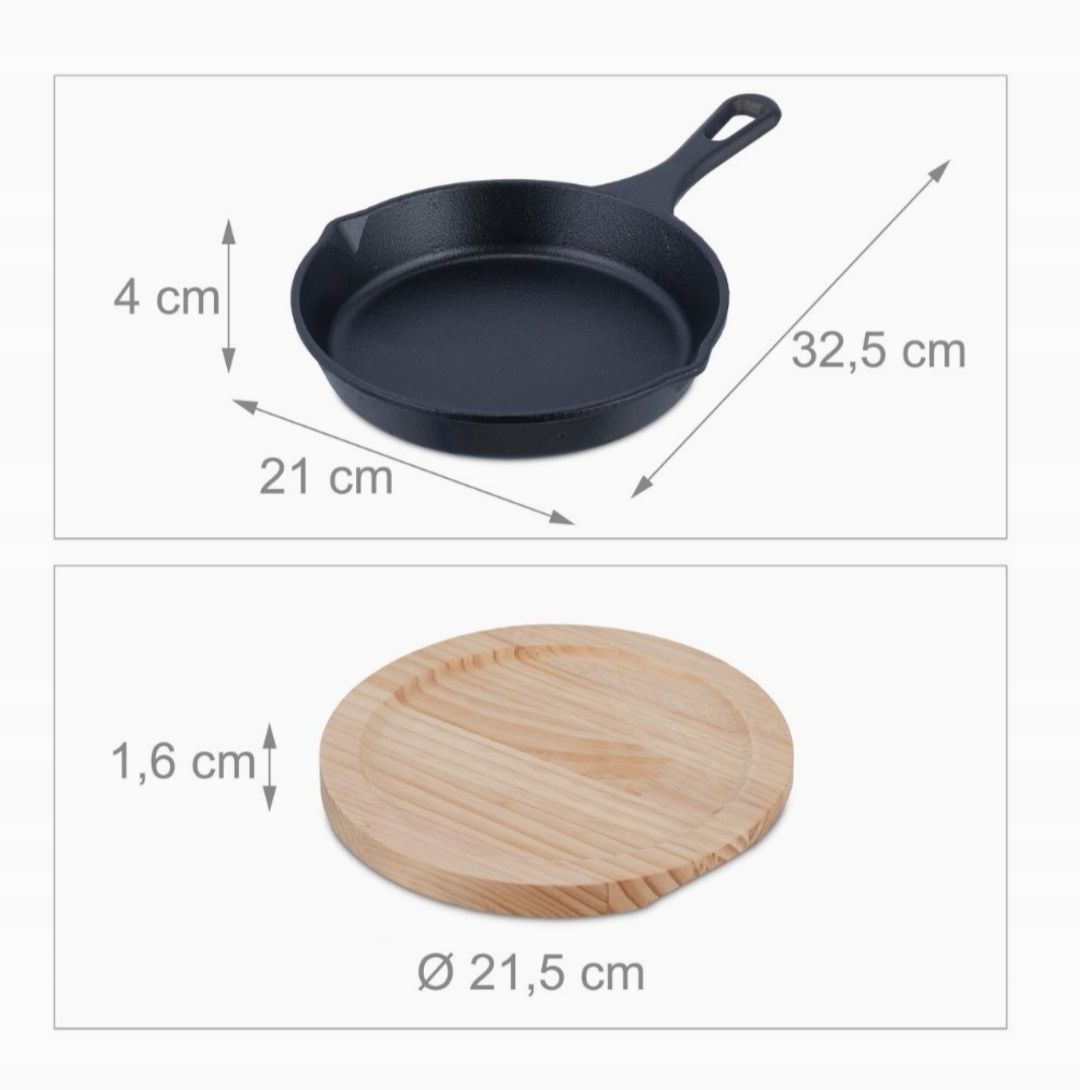 Patelnia żeliwna z podstawką 20cm