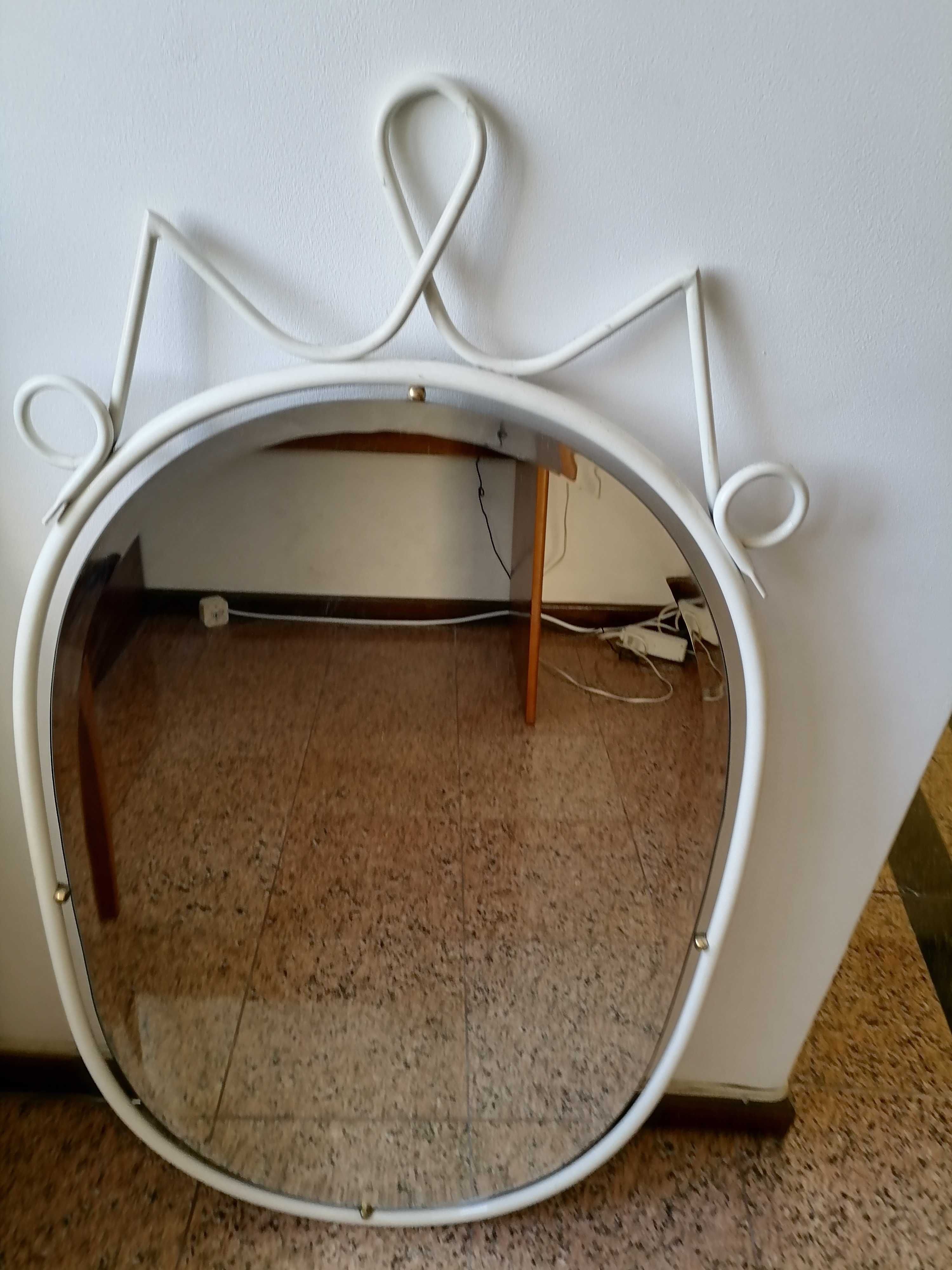 Espelho de parede branco (metal lacado)