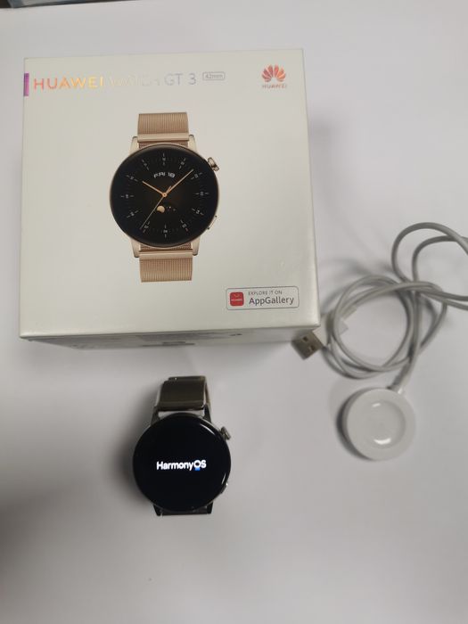 Smartwatch Huawei Watch Gt3 elegant, zegarek z bransoleta 42 mm